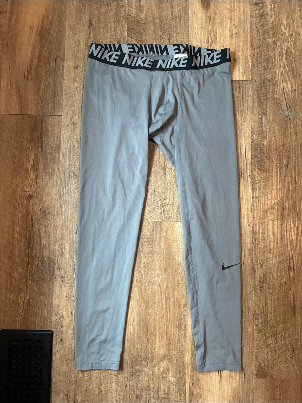 Nike Gray Kids Logo Waistband Performance Leggings